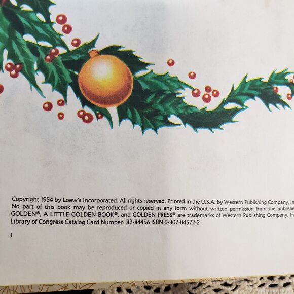 Vintage 1954 LGB Little Golden Book Tom and Jerry Christmas Book Childrens - Picture 3 of 8